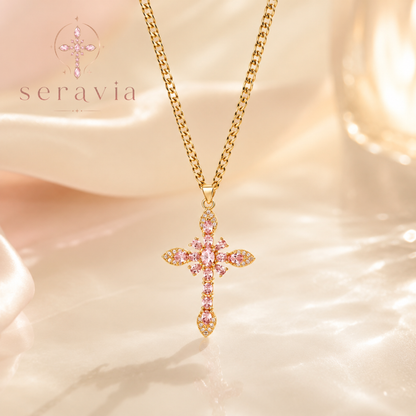 Seravia ™ — Collar de cruz floral