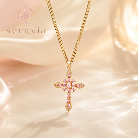 Seravia ™ — Collar de cruz floral