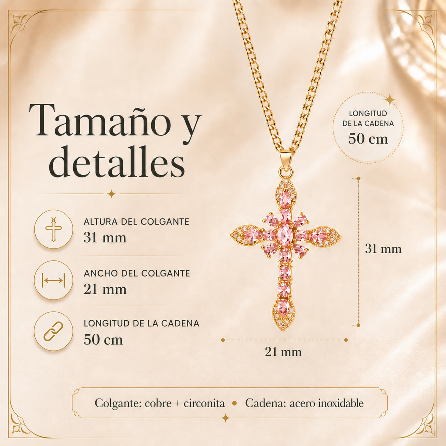 Seravia ™ — Collar de cruz floral